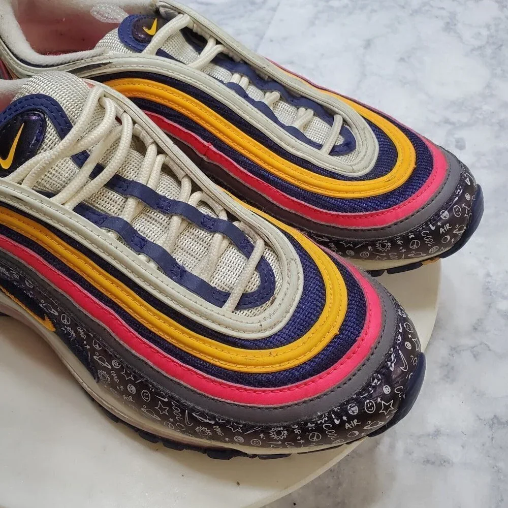 NIKE‎ Air Max 97 GS Sneakers 7Y Orange Pink Purple CI9929-500 School Sporty 2018